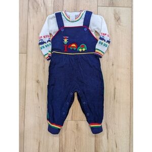Vintage Colourblock Cars Overall Set